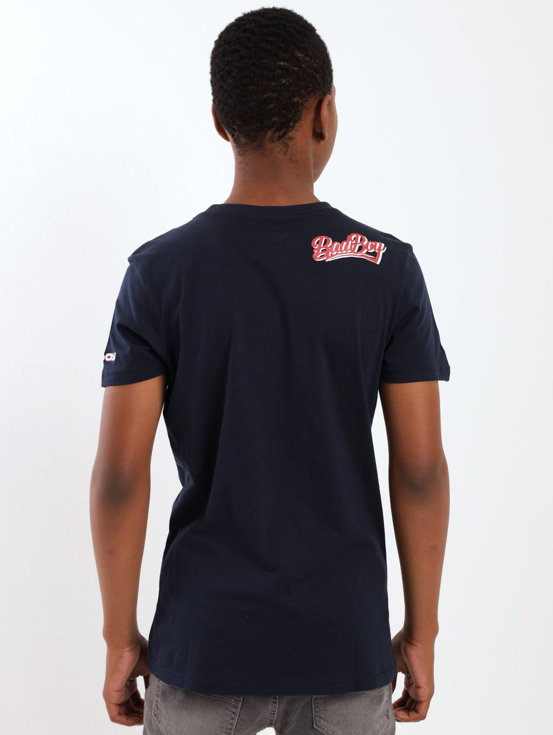 Boys Short Sleeve Bad Boy Tee - Navy