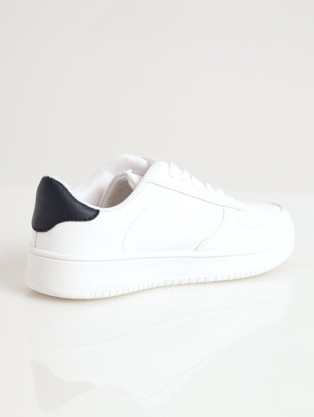 Ladies Detail Street Sneaker With Punch Holes - White