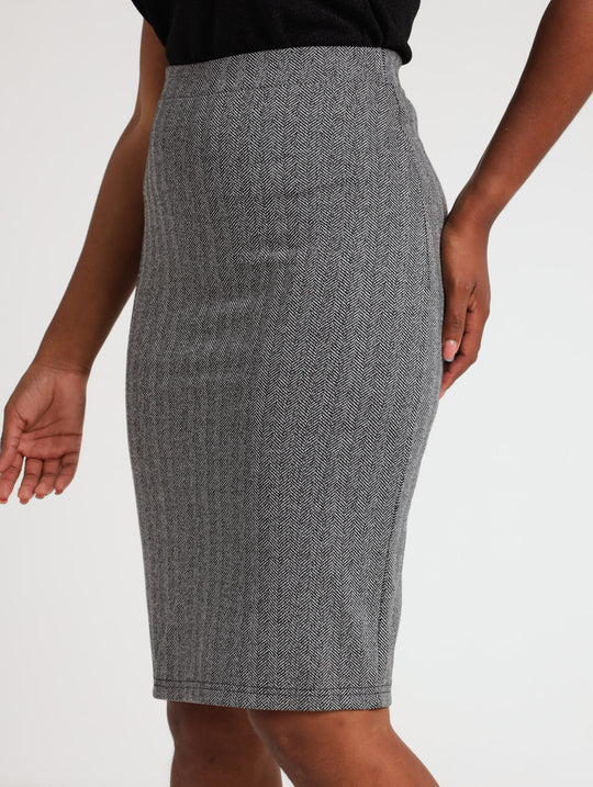 Ladies Basic Career Skirt Black/White Edgars