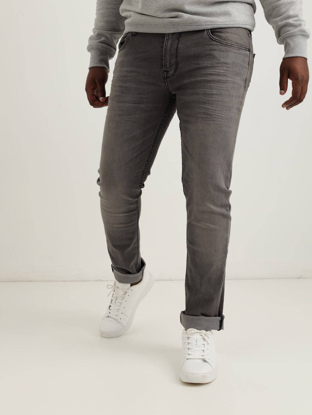 Men's Grey Wash Slim Tapered Denim Jean