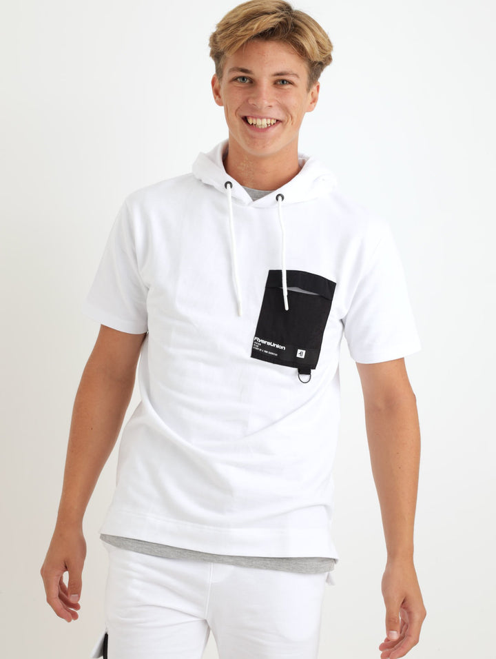 Men's Sleeveless Utility Hoody - White