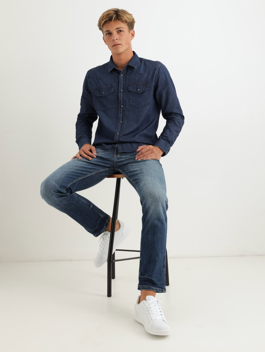 Men's Denim Shirt - Dark Wash Ink