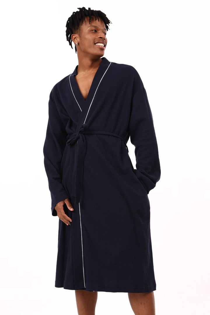 Men's Waffle Gown - Navy