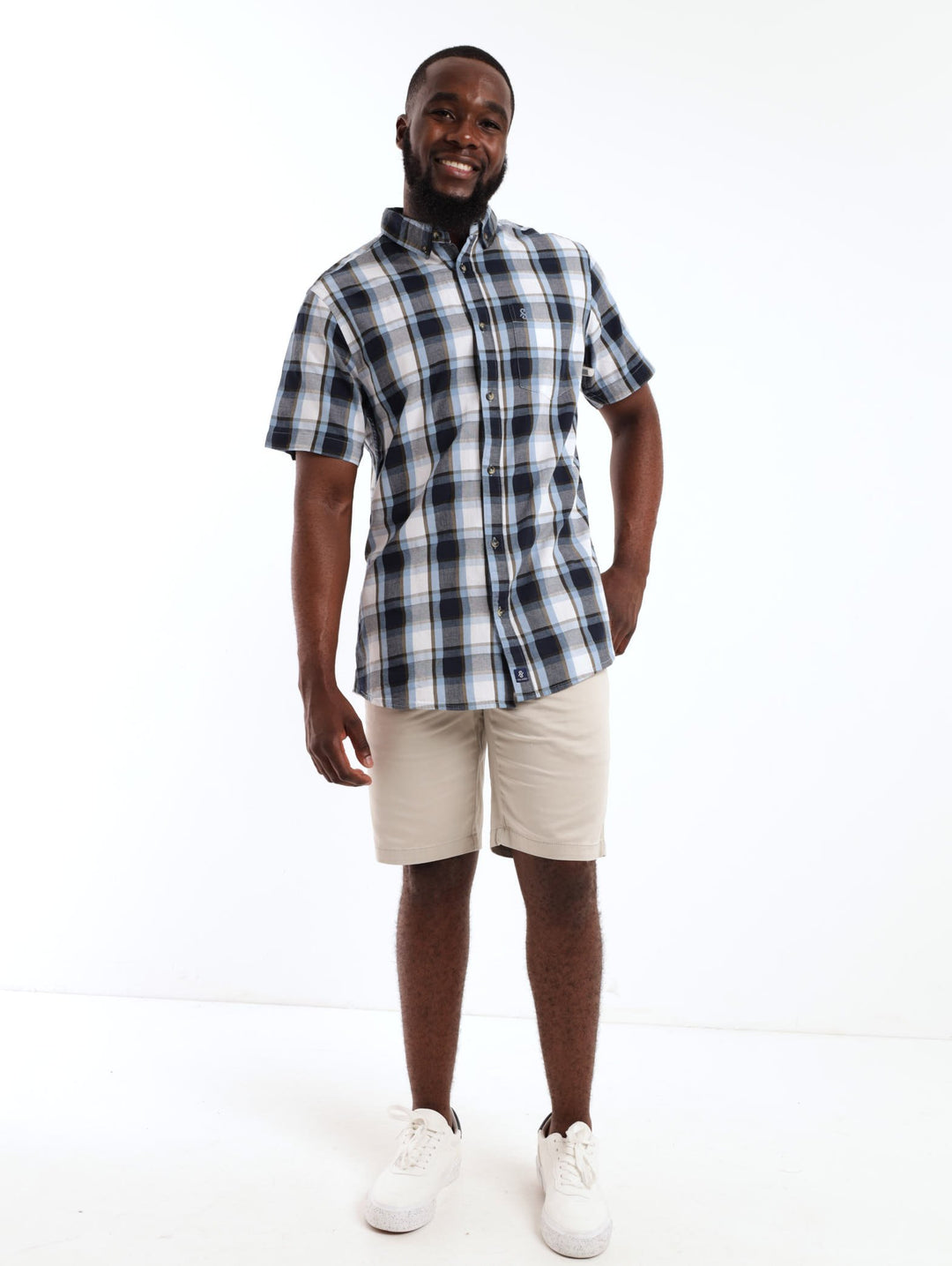 Men's Short Sleeve Shirt - Blue
