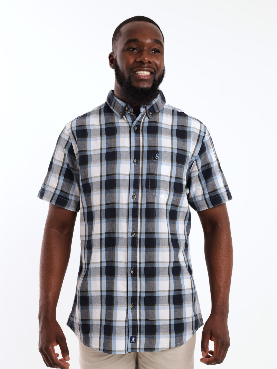 Men's Short Sleeve Shirt - Blue
