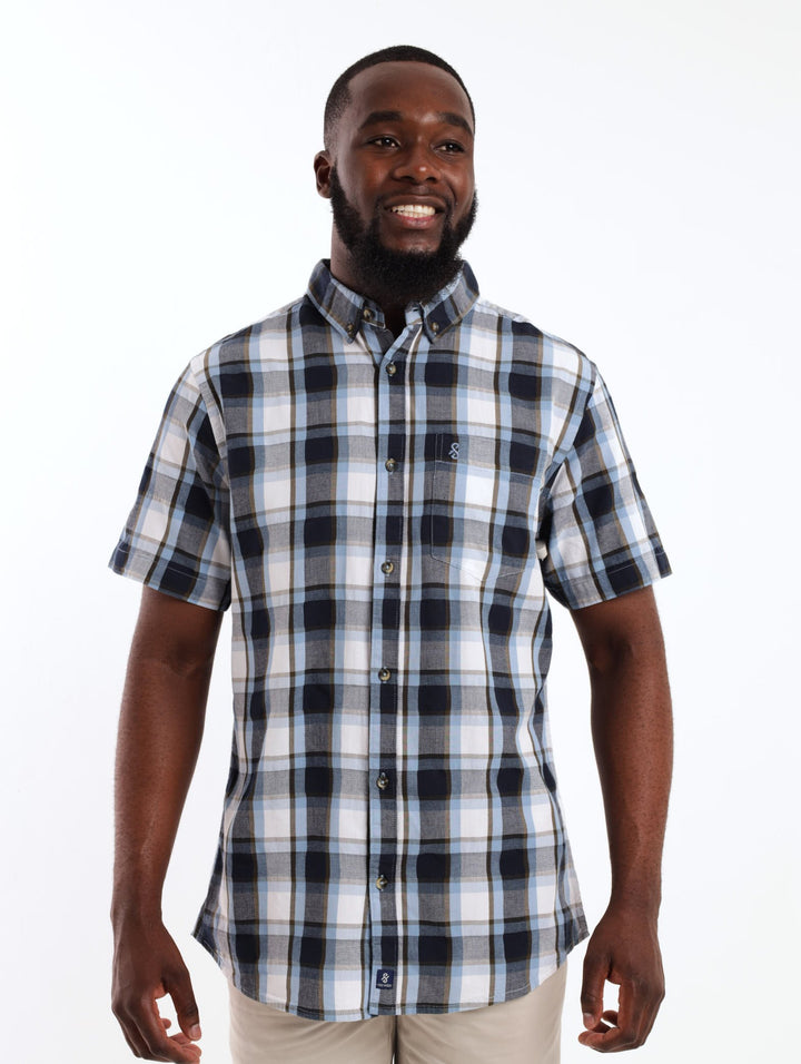 Men's Short Sleeve Shirt - Blue