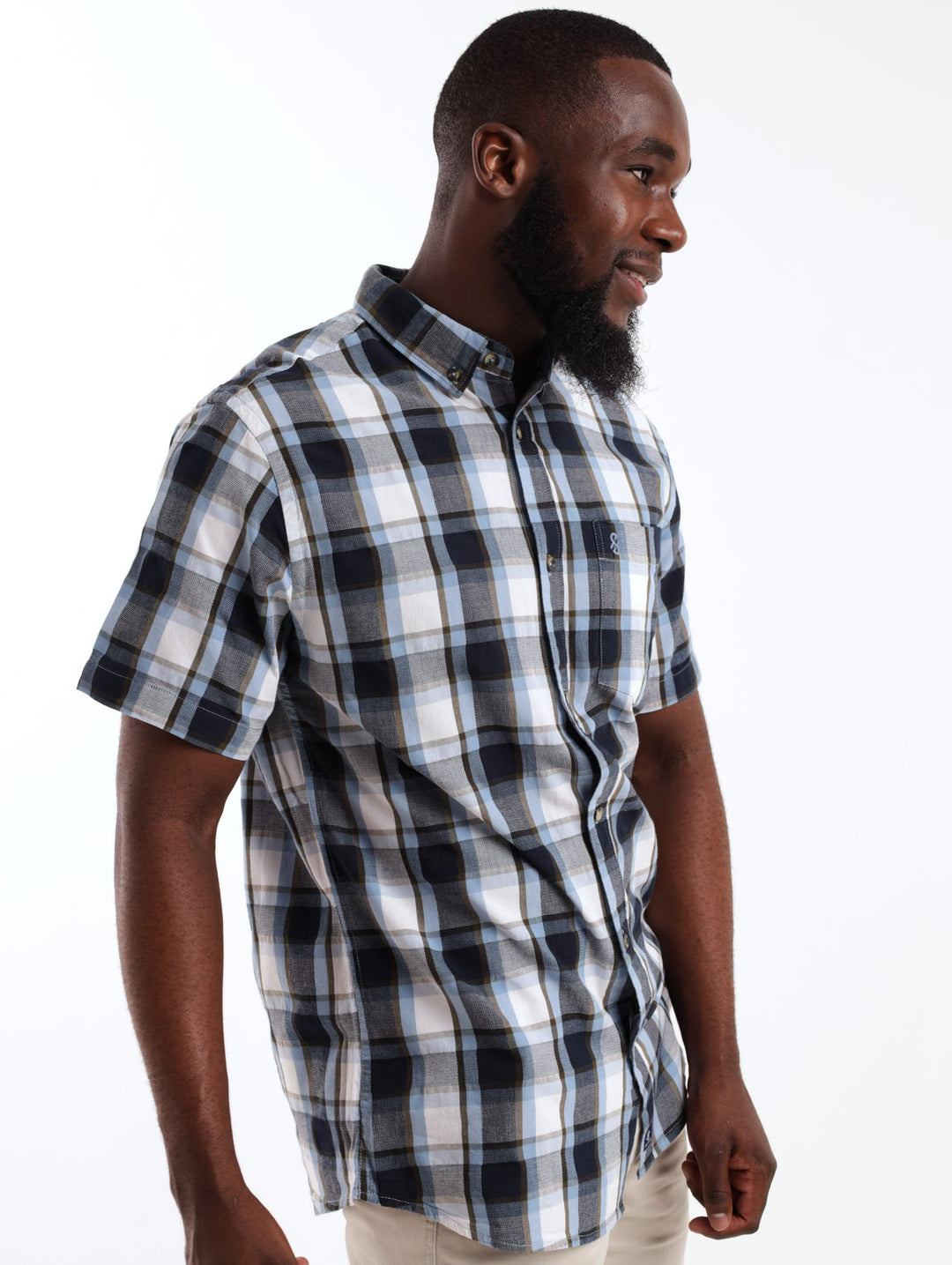 Men's Short Sleeve Shirt - Blue