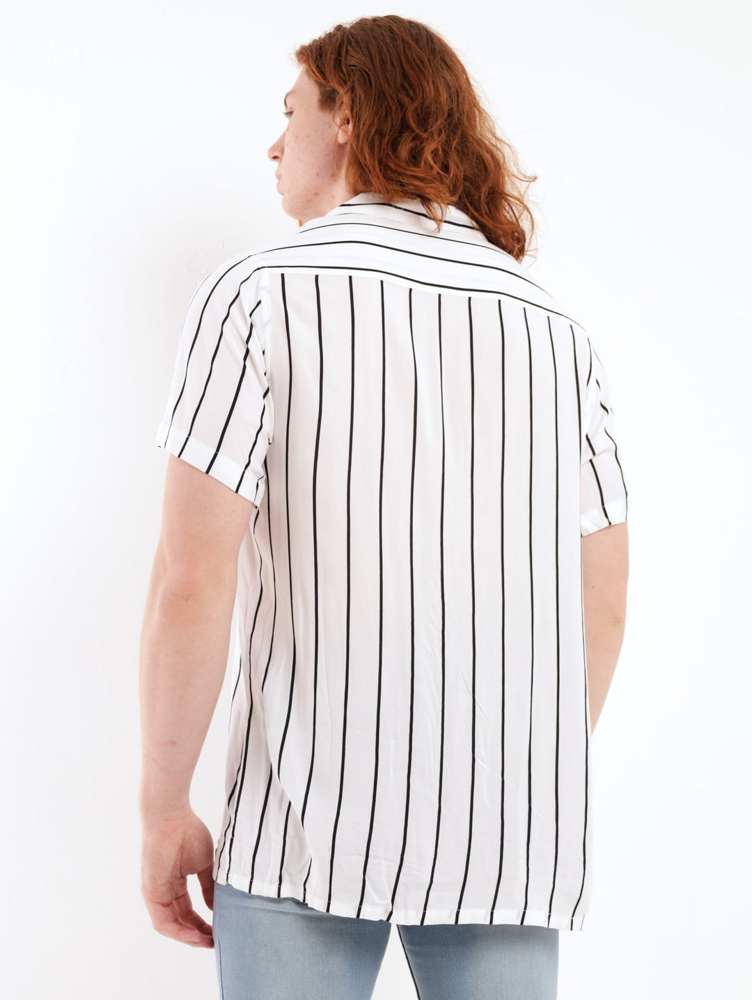 Men's Striped Shirt - White/Black