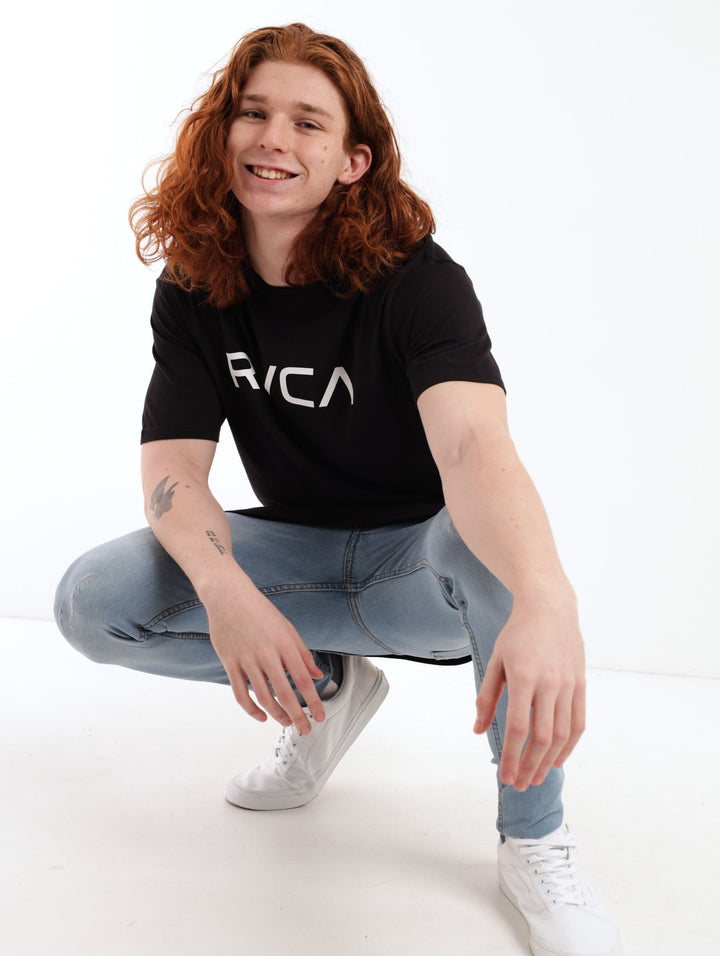 Mens Short Sleeve Big Logo Shirt - Black