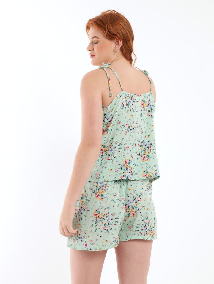 Ladies Belle Floral Sleepwear Set - Sage