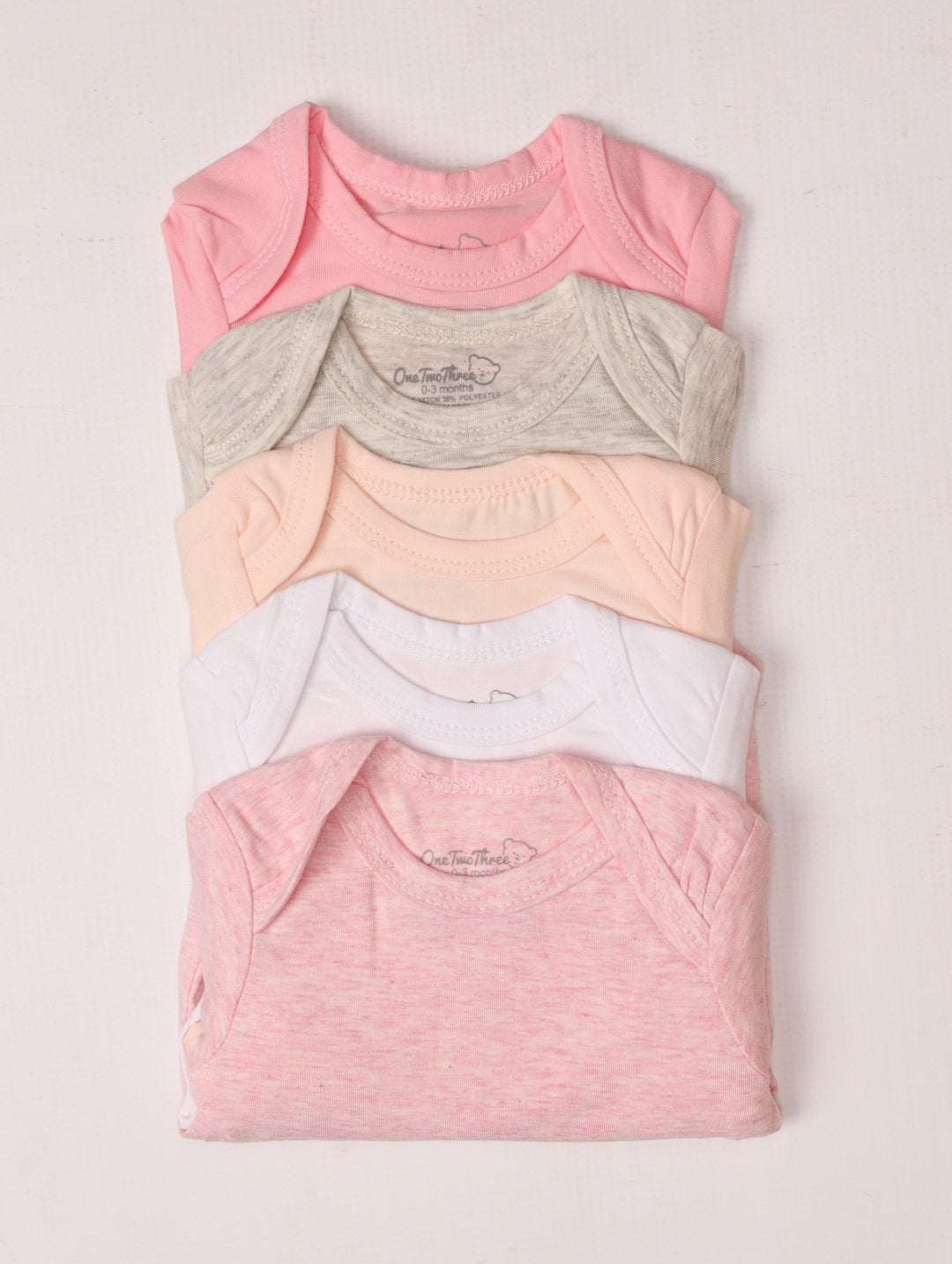 Baby Girls 5 Pack Long Sleeve Vest - Pink