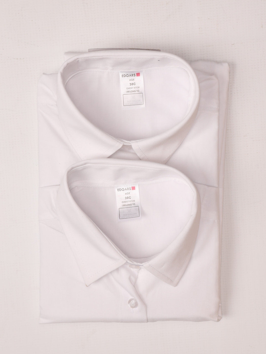 Girls 2 Pack Short Sleeve Regular Neck School Blouse - White