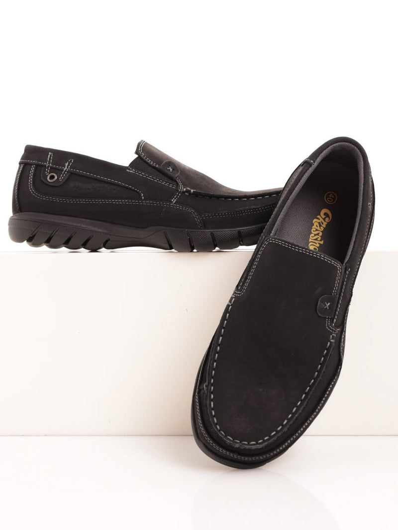 Relaxed Semaj Smooth Matte Slip On Loafer - Black