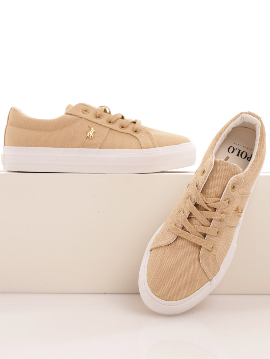 Ladies Classic Canvas Sneaker - Stone