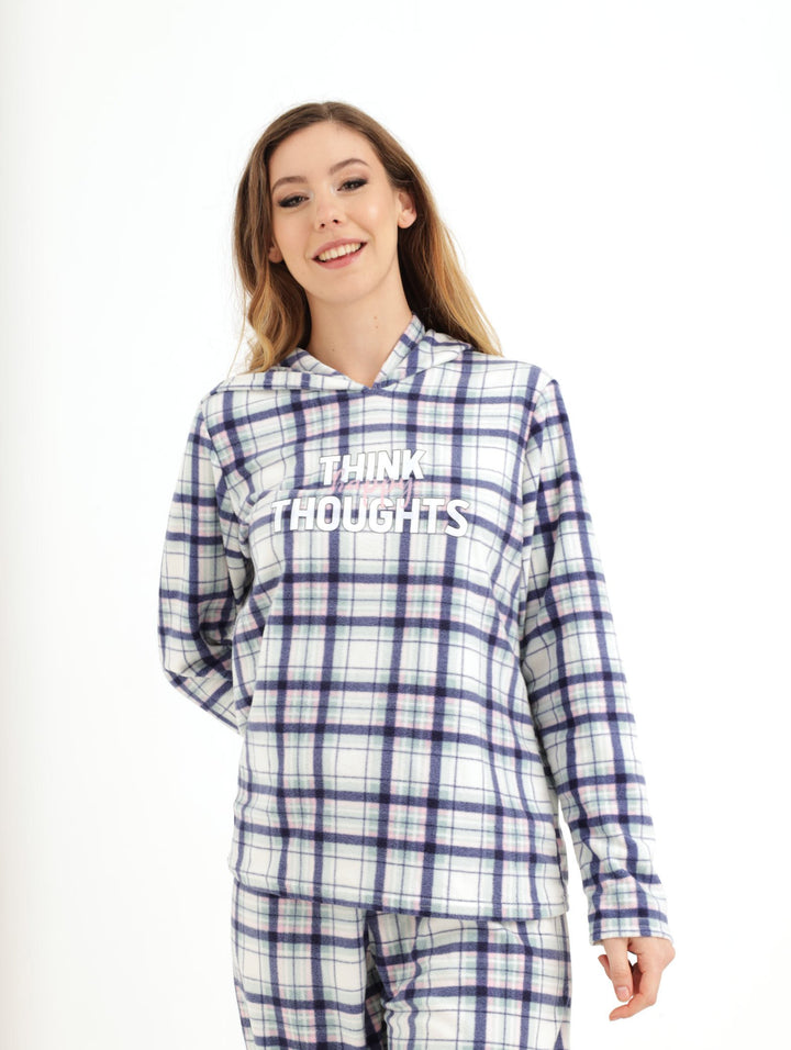 Ladies Think Thoughts Hooded PJ Top