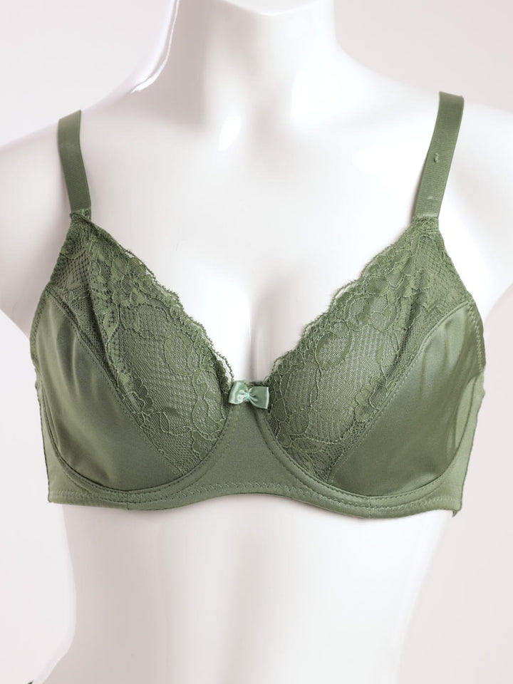 Ladies Shiny Microfibre Bra - Sage