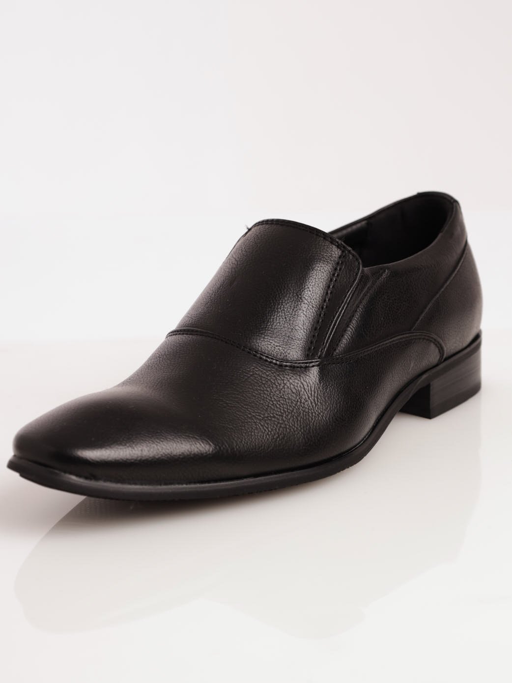 Men's Slip-On Formal Shoe With Textured Upper - Black