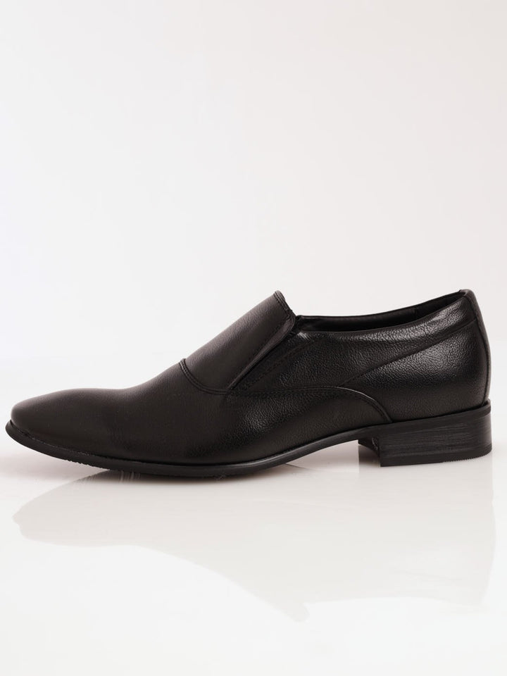 Men's Slip-On Formal Shoe With Textured Upper - Black