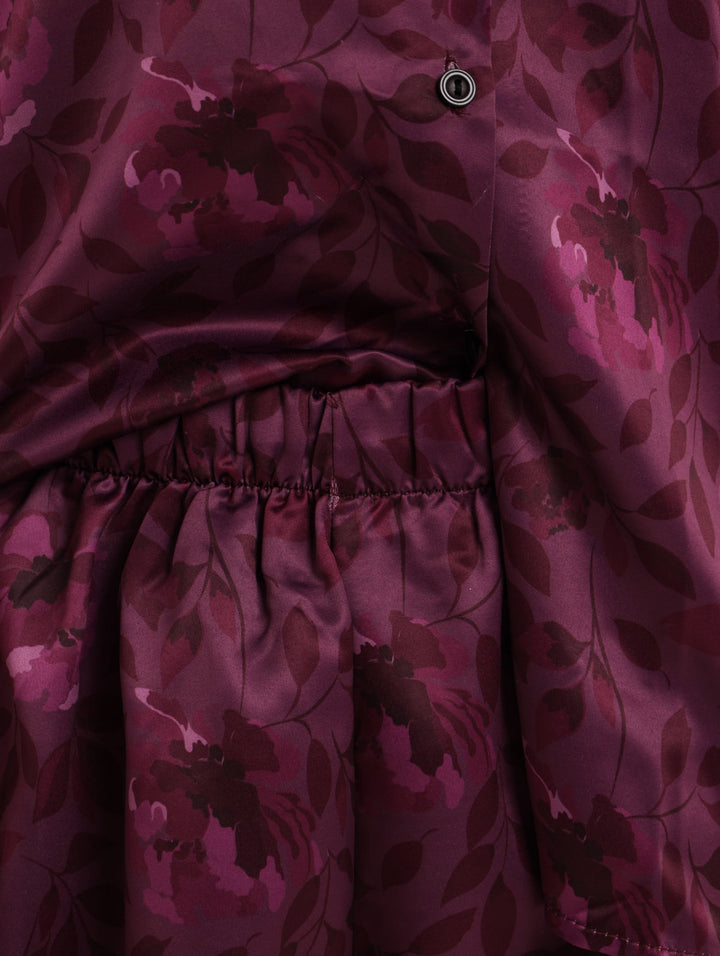 Ladies Aaliyah Satin PJ Set - Purple