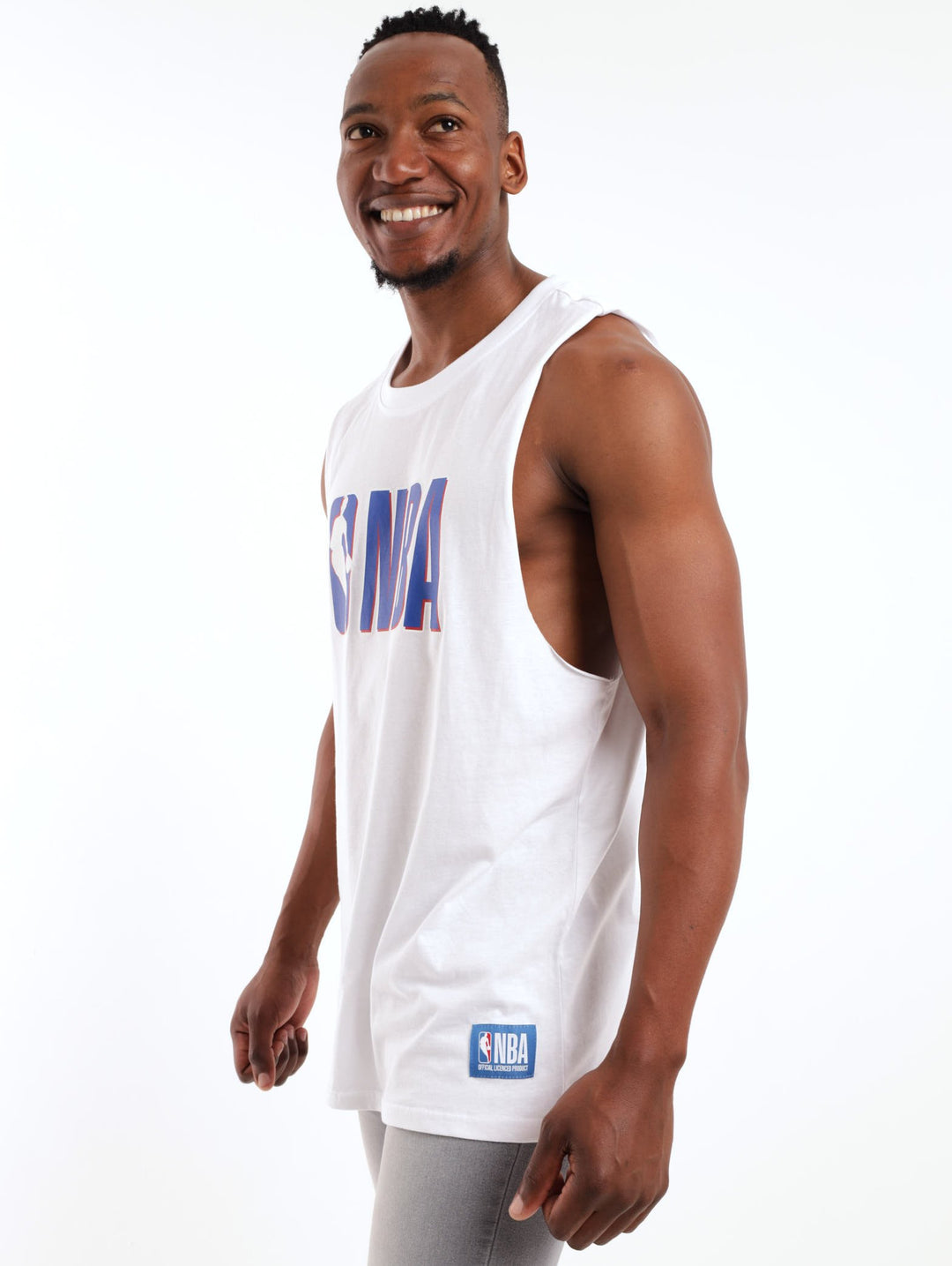 Men's Cotton Printed Vest - White