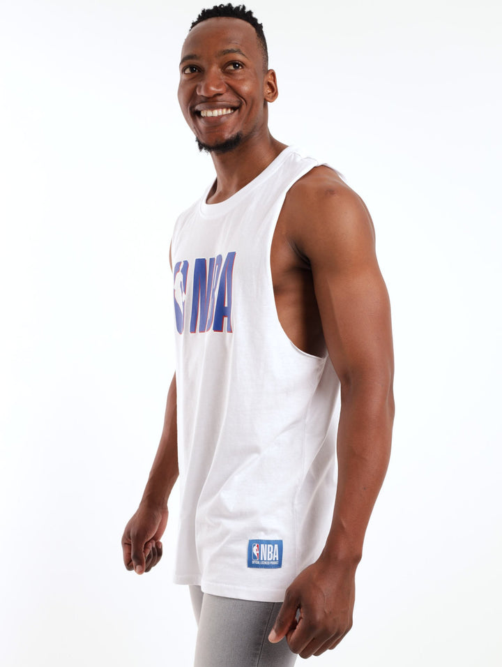 Men's Cotton Printed Vest - White