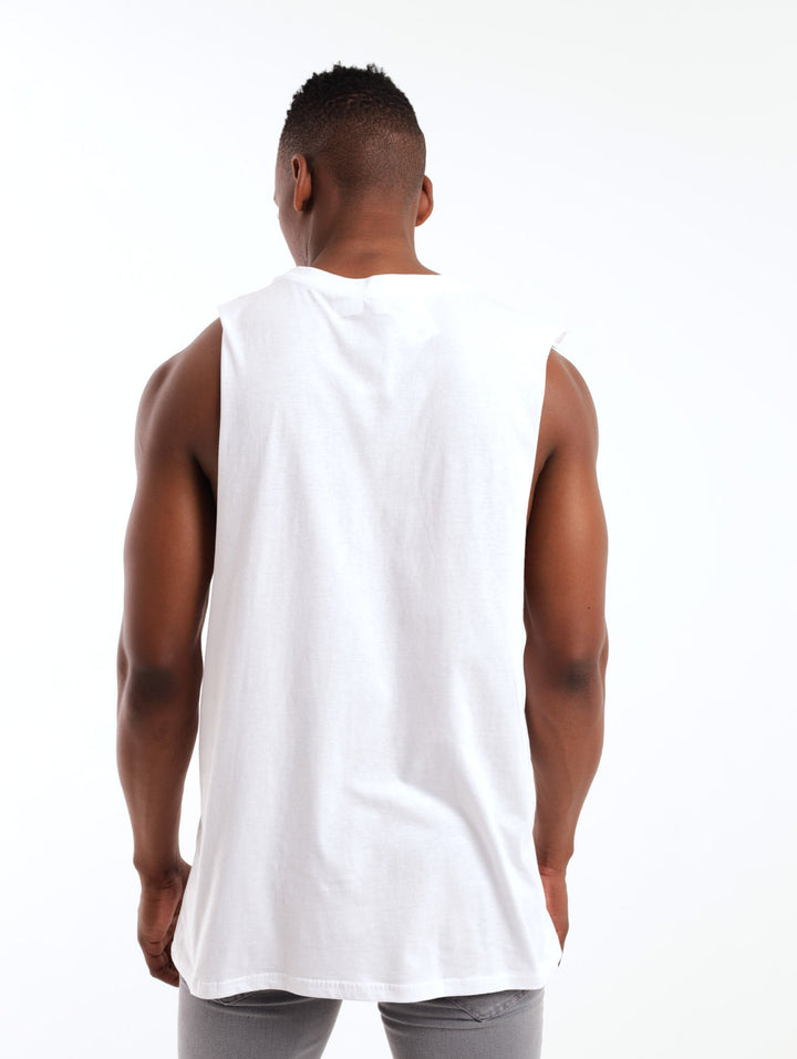 Men's Cotton Printed Vest - White