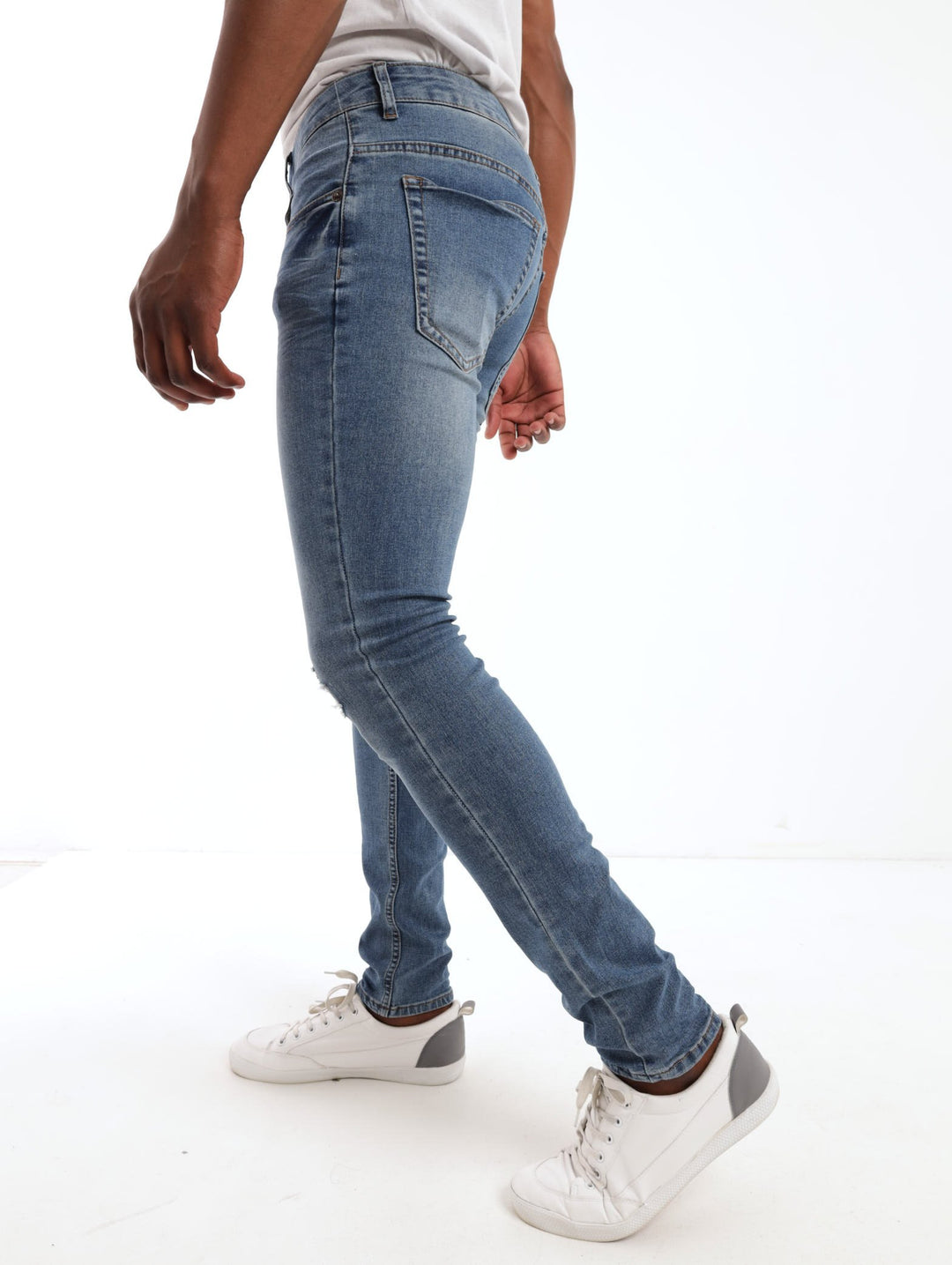 Men's Stonewash Rip n Repair Skinny Denim Jean