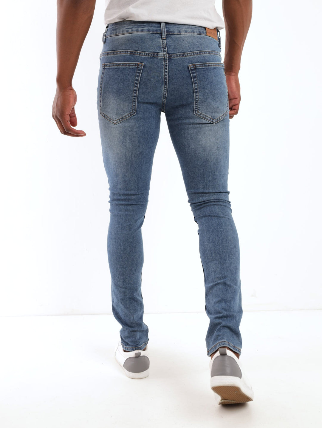 Men's Stonewash Rip n Repair Skinny Denim Jean