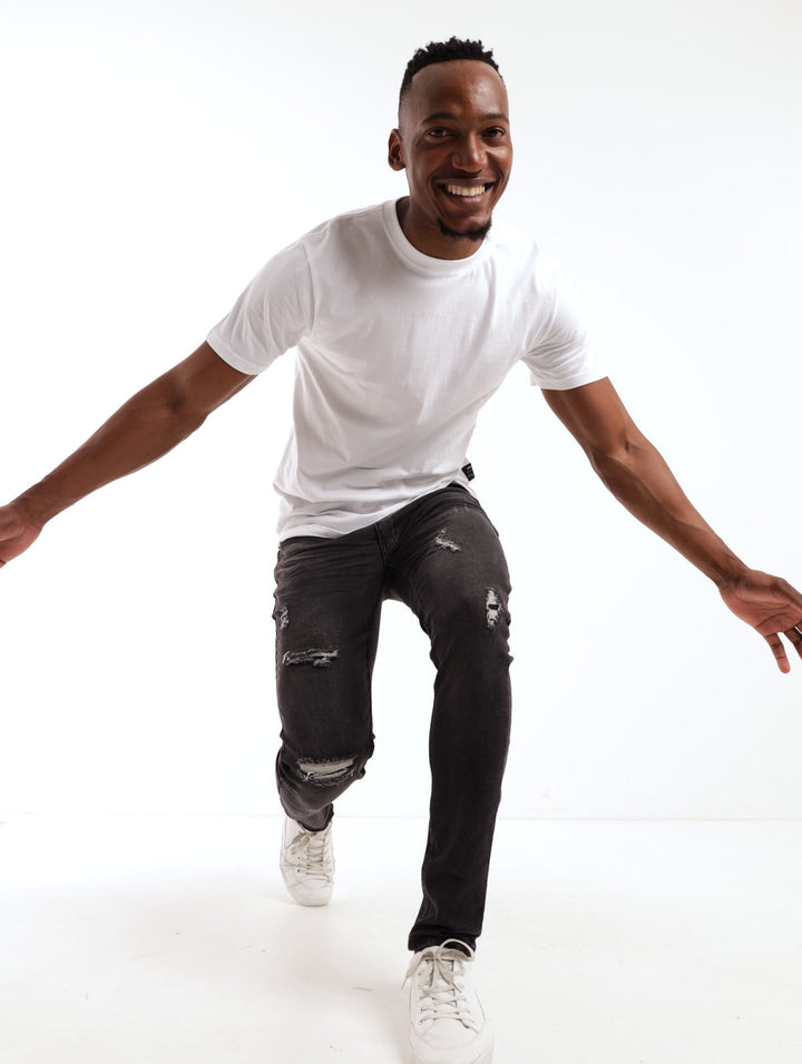 Men's Black Rip n Repair Skinny Denim Jean