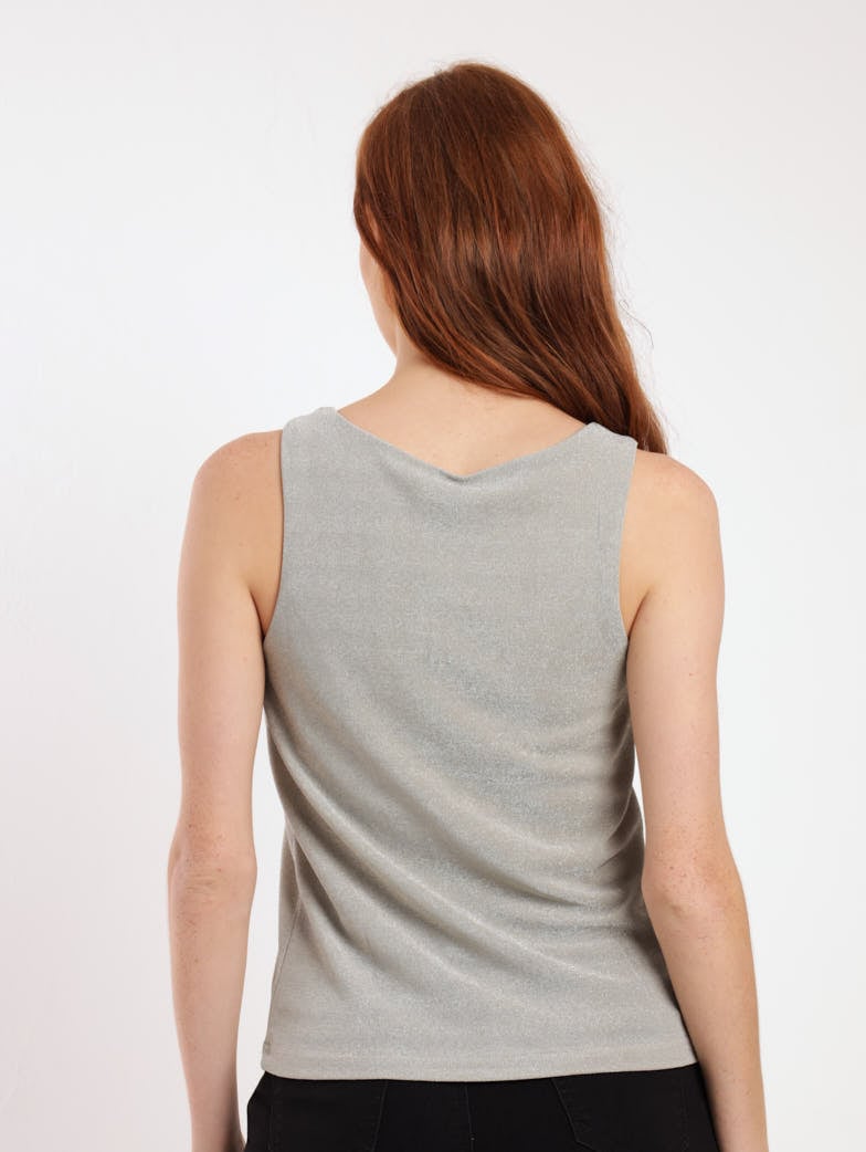 Ladies Shimmer Tank Top - Silver