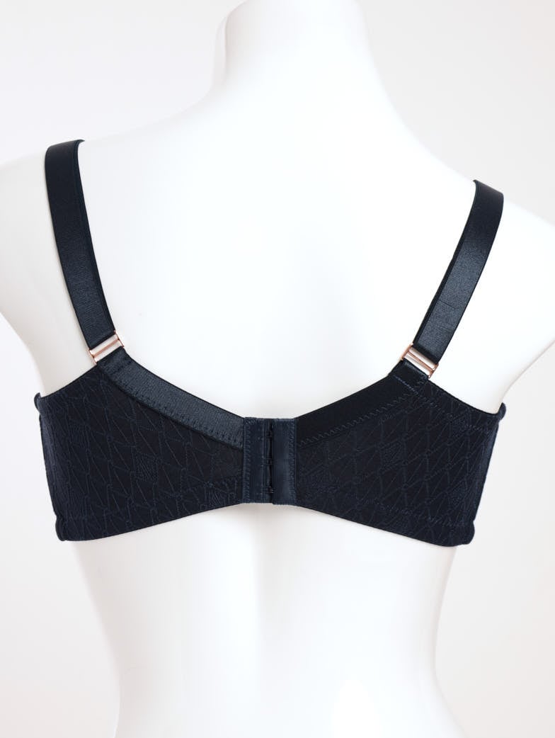 Ladies 2 Pack Texture T-Shirt Bra - Navy/Mink