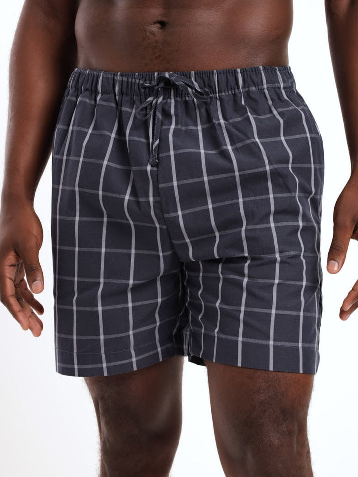 Men's Check Woven Short - Navy