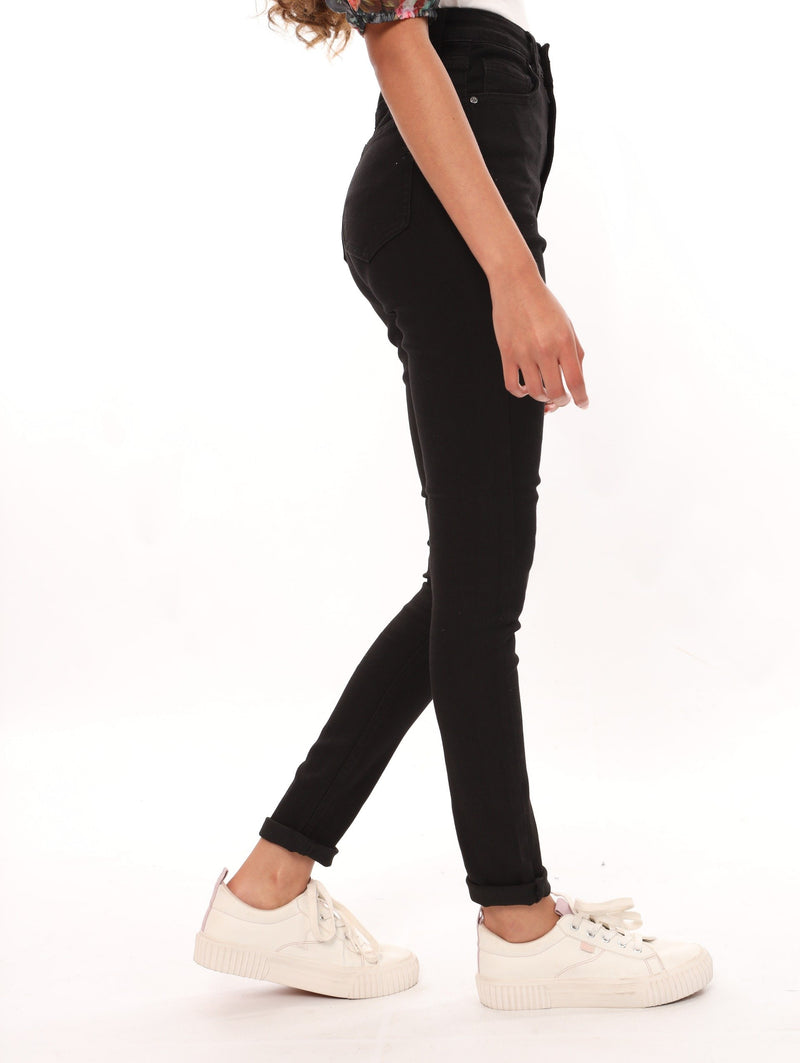 Ladies Black High Waist Skinny Denim Jean