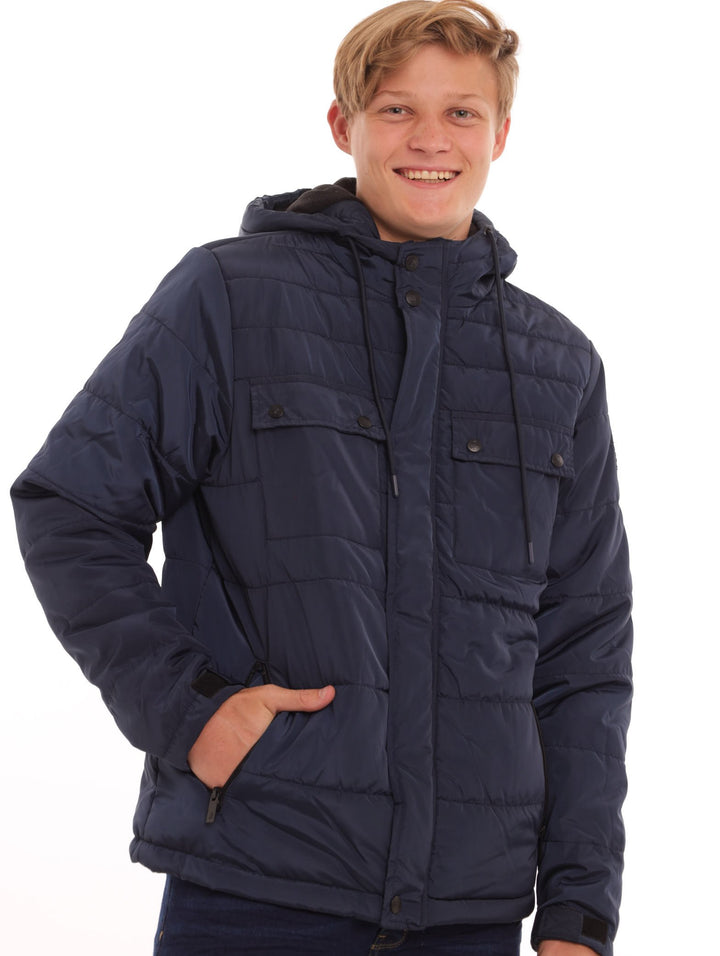Men's Puffer Jacket - Navy