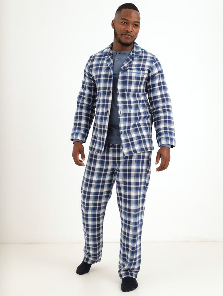 Men's Check Flannel PJ - Navy