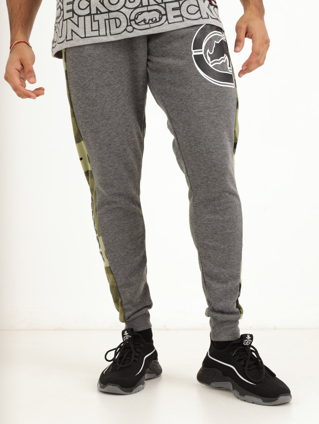 Men's Camo Striped Fleece Pant - Grey Melange