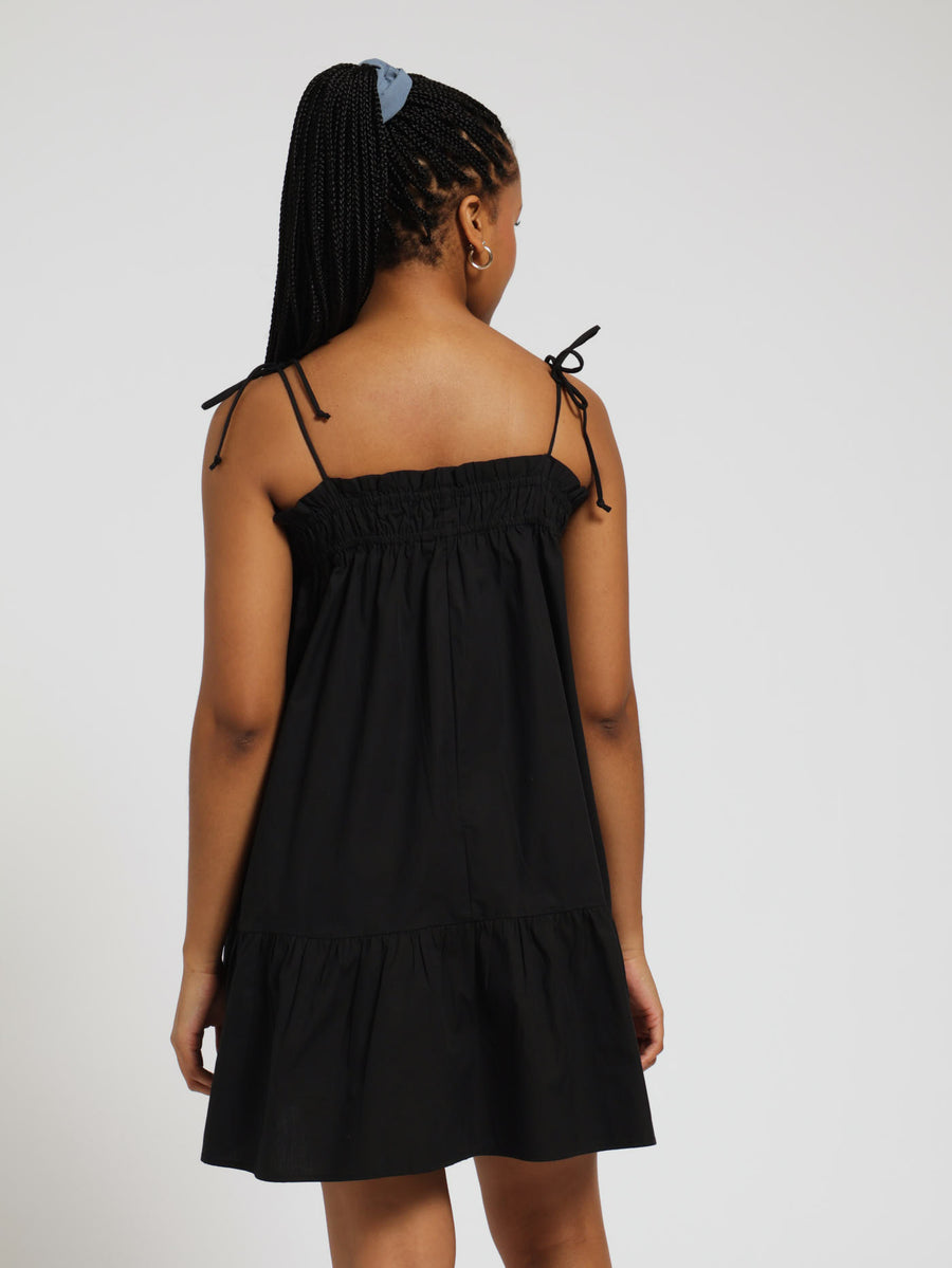 Paperbag Mini Dress Black Edgars