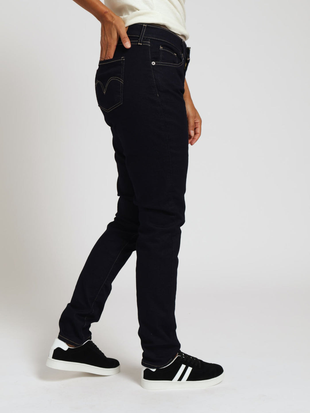 Curvy Skinny Cast Shadows Denim Jean - Dark Indigo