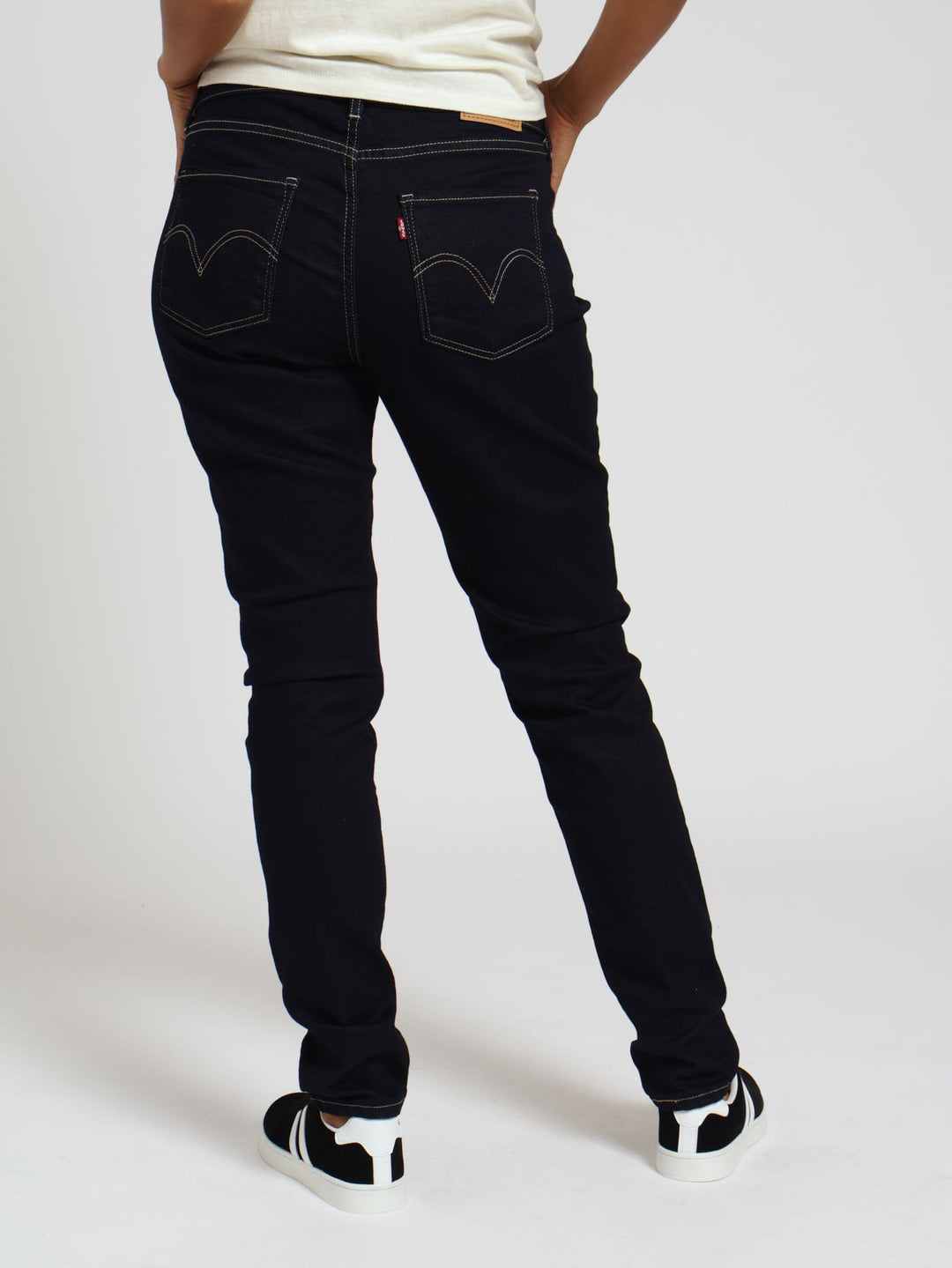 Curvy Skinny Cast Shadows Denim Jean - Dark Indigo