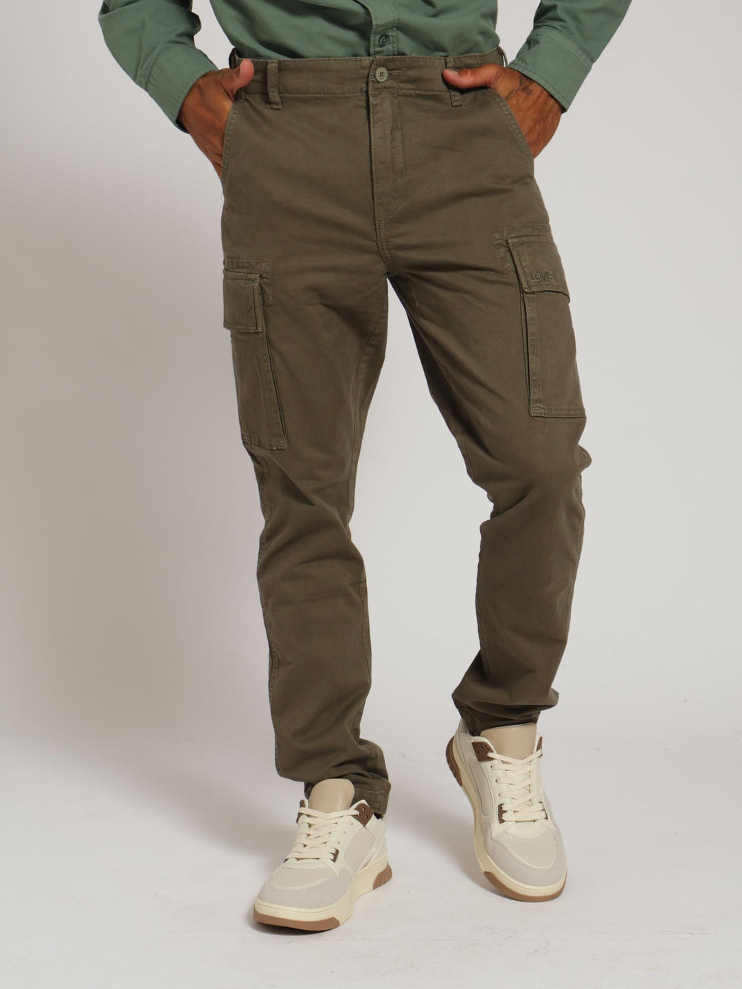 Cargo Slim Denim Jean - Olive