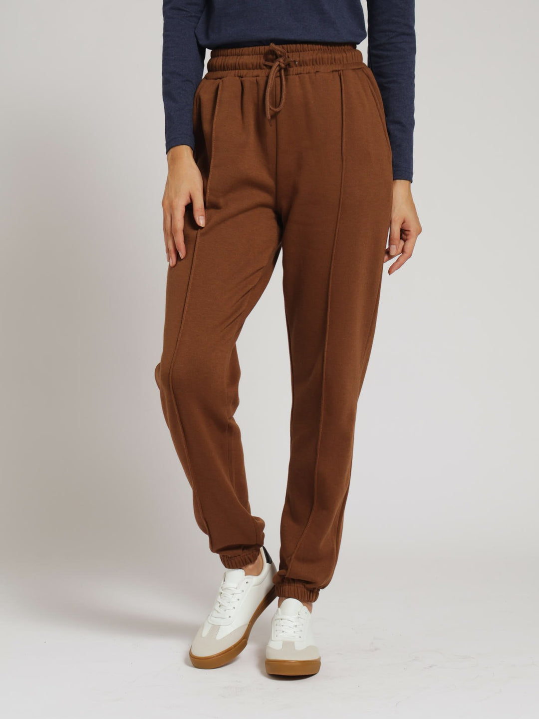 Pinched Seam Jogger - Brown