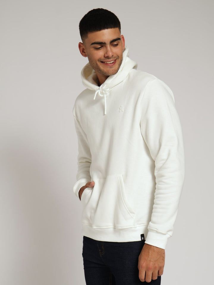Plain Fleece Hoody - Off White