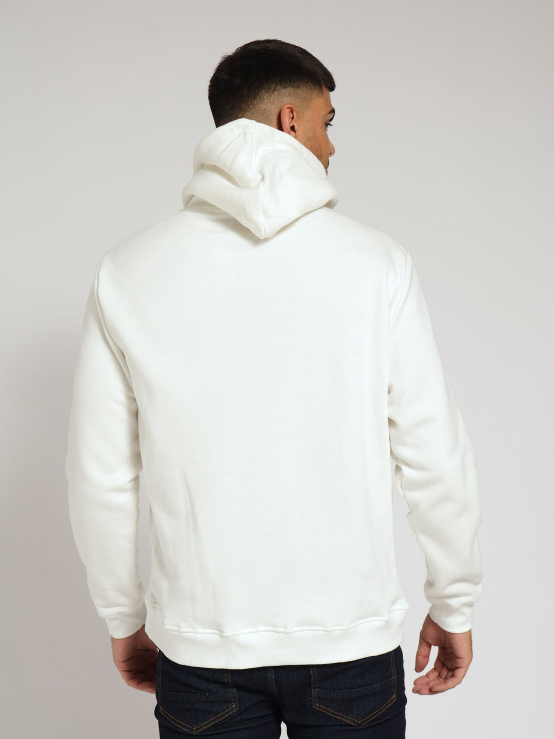 Plain Fleece Hoody - Off White