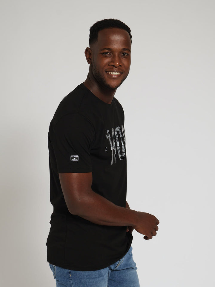 Rufus Distressd Print Tee - Black