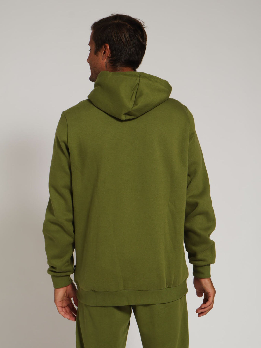 2 Colour Big Logo Hoody - Olive