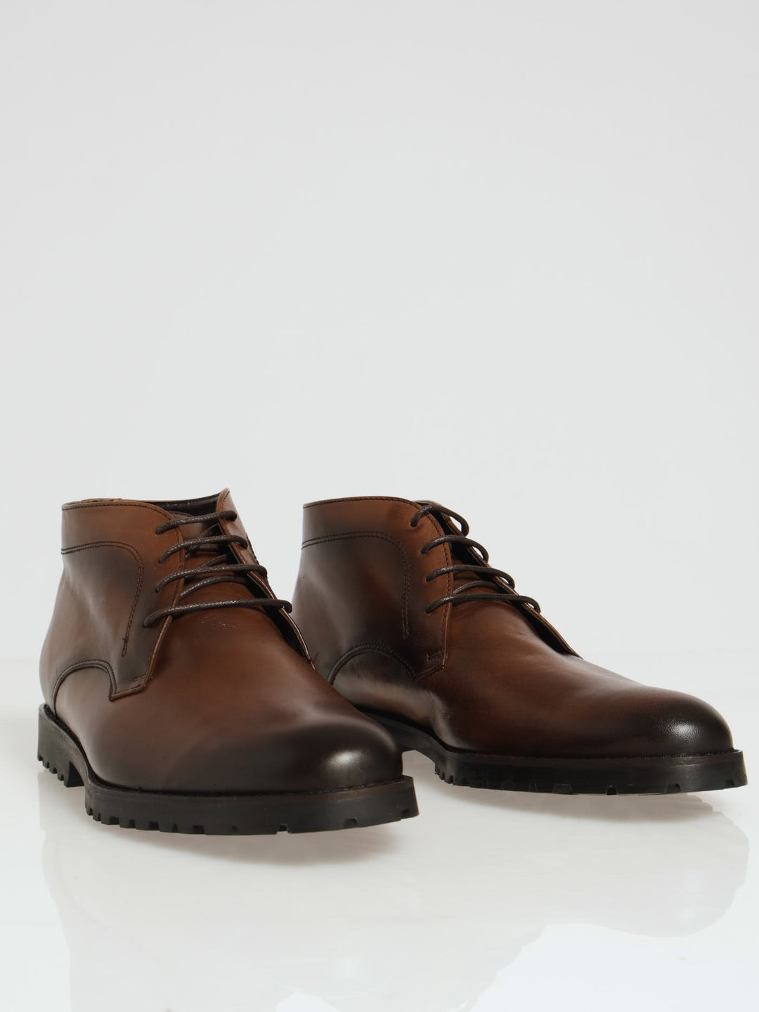 Lug Sole Stitch Down Lace Up Boot - Chocolate