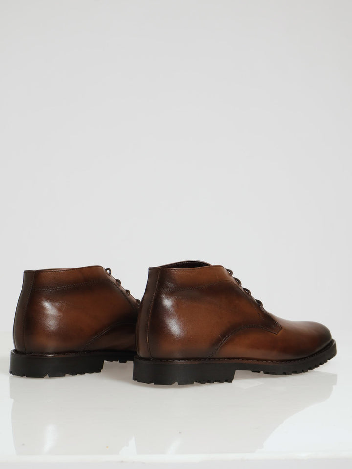 Lug Sole Stitch Down Lace Up Boot - Chocolate