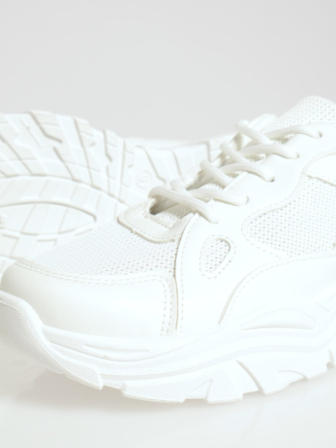 Chunky Mono Lace Up Sneaker - Off White