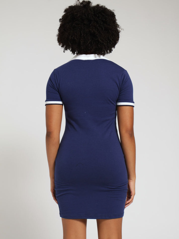 Girls Golfer Bodycon Dress - -Navy
