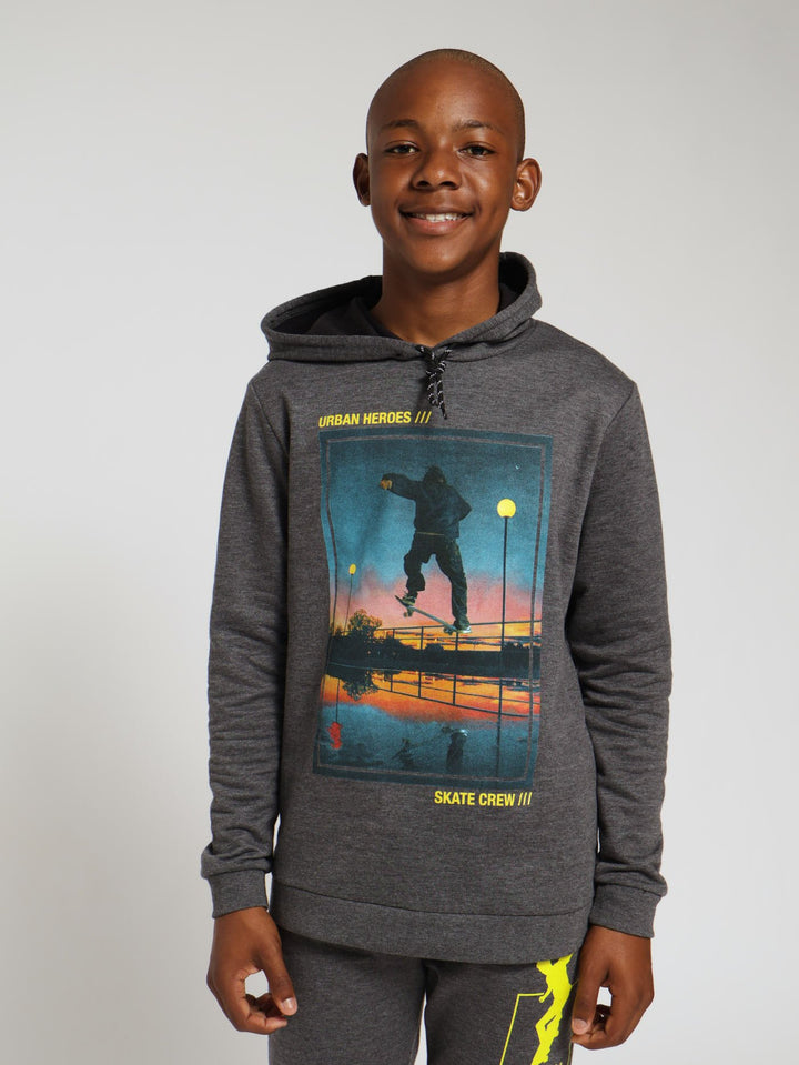Boys Skate Fleece Top - Charcal Melange
